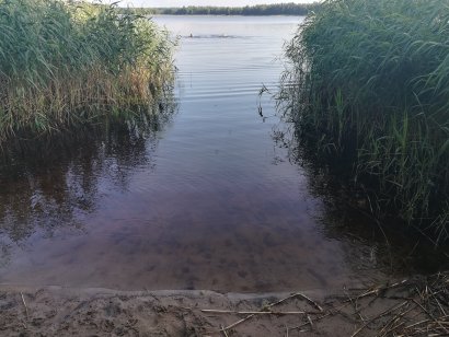 Место для купания и палатки.